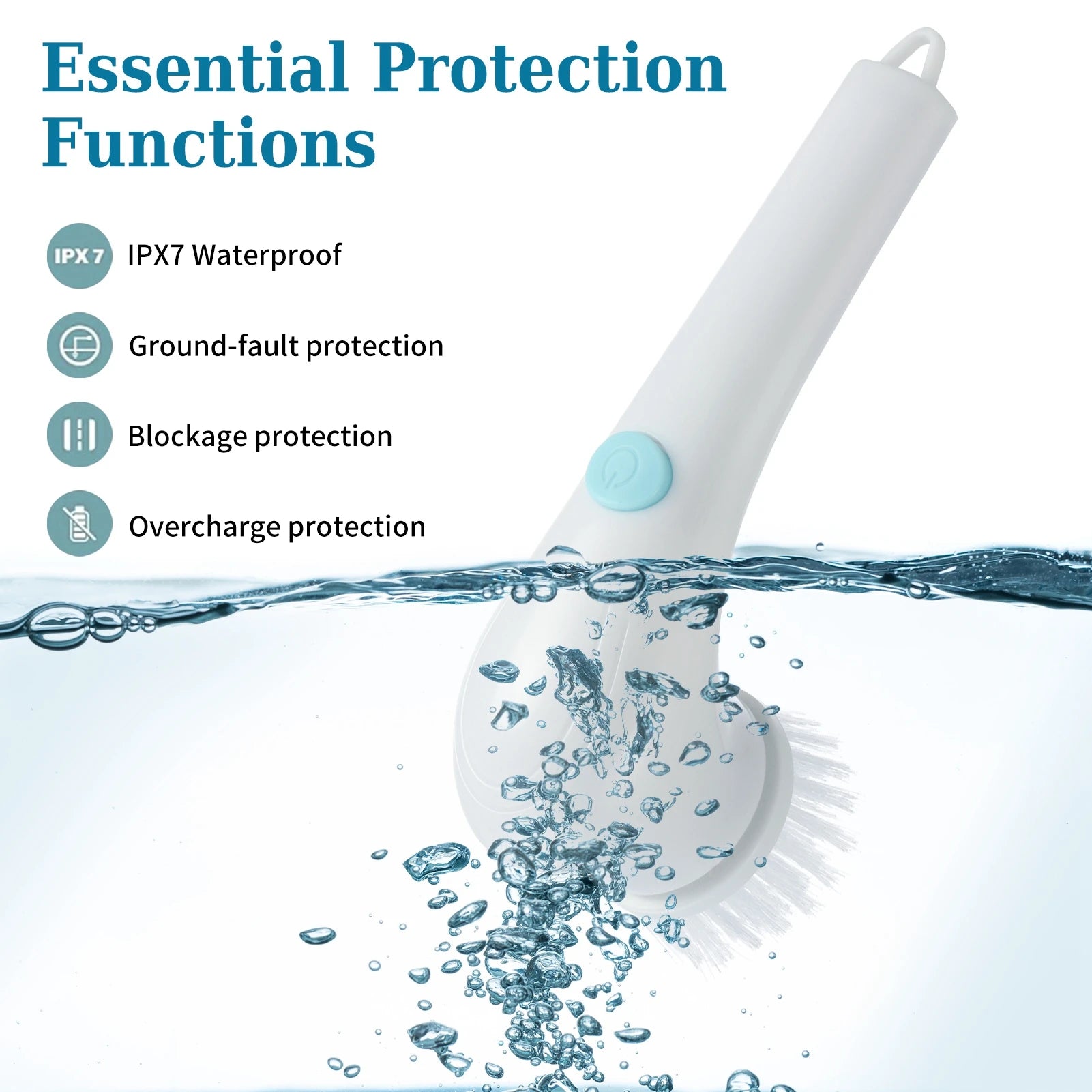 Cordless Electric Spin Scrubber - 5 Replaceable Heads for Kitchen & Bathroom Cleaning
