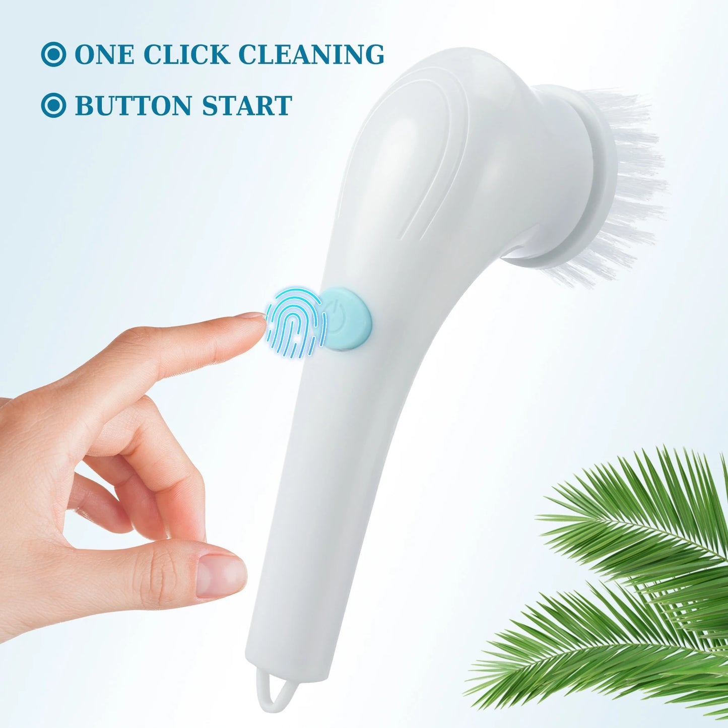 Cordless Electric Spin Scrubber - 5 Replaceable Heads for Kitchen & Bathroom Cleaning